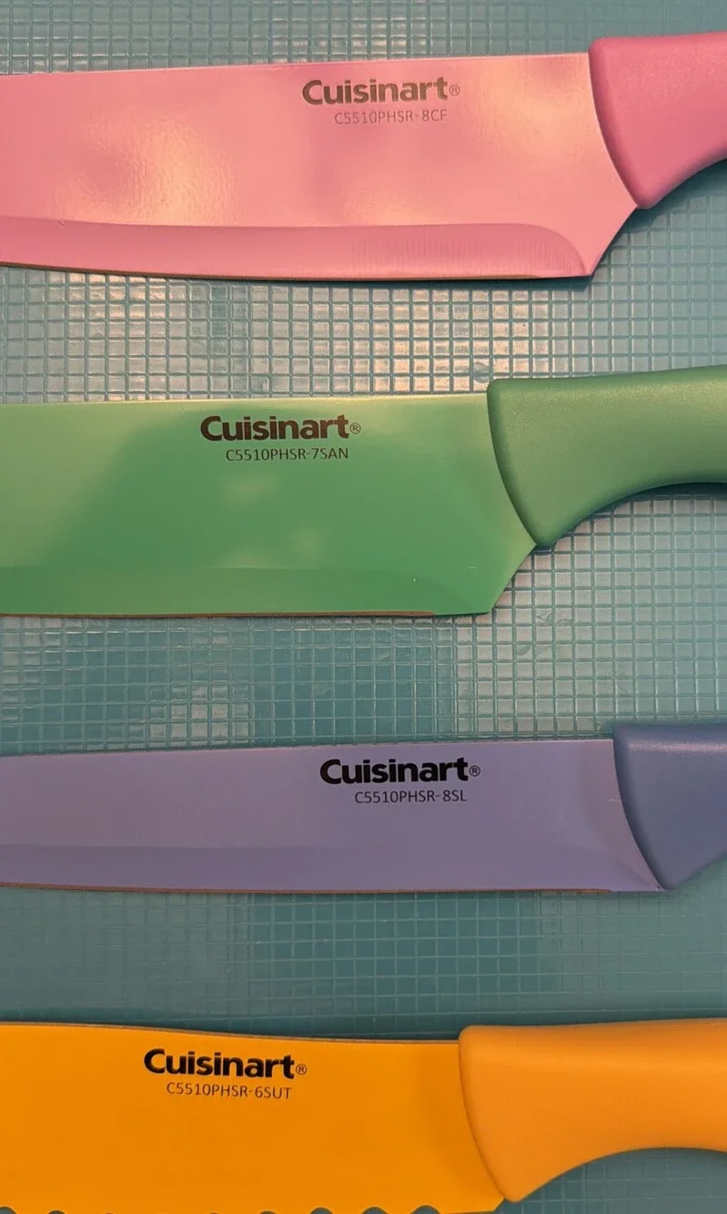 Cuisinart Ceramic Coated Colored Knives Set of 4 Stainless Steel Dishwasher Safe